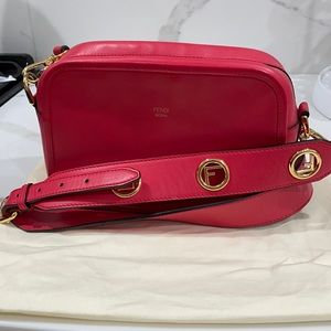Fendi red cross body camera bag